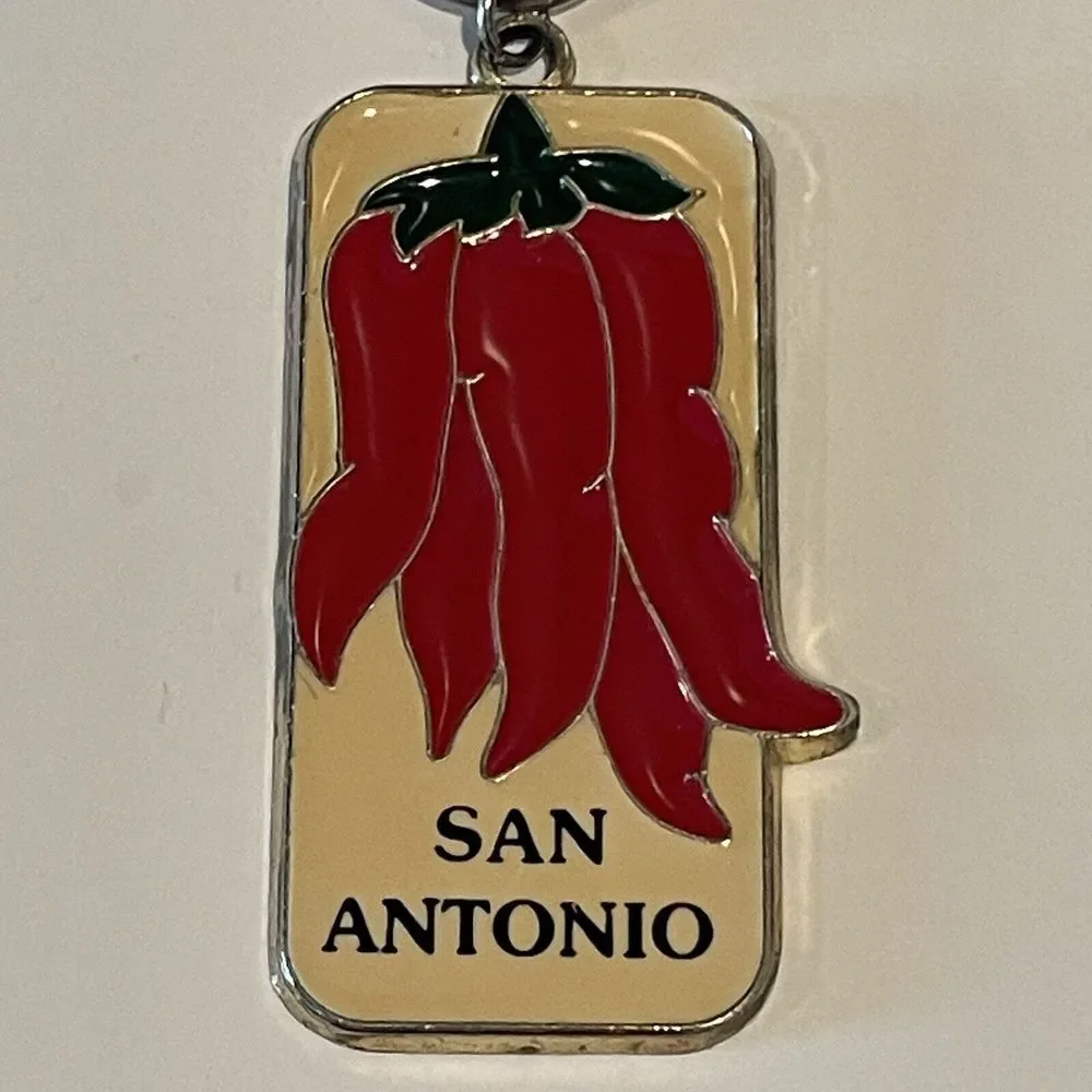 Vintage San Antonio Texas Chilli Peppers‎ Keychain